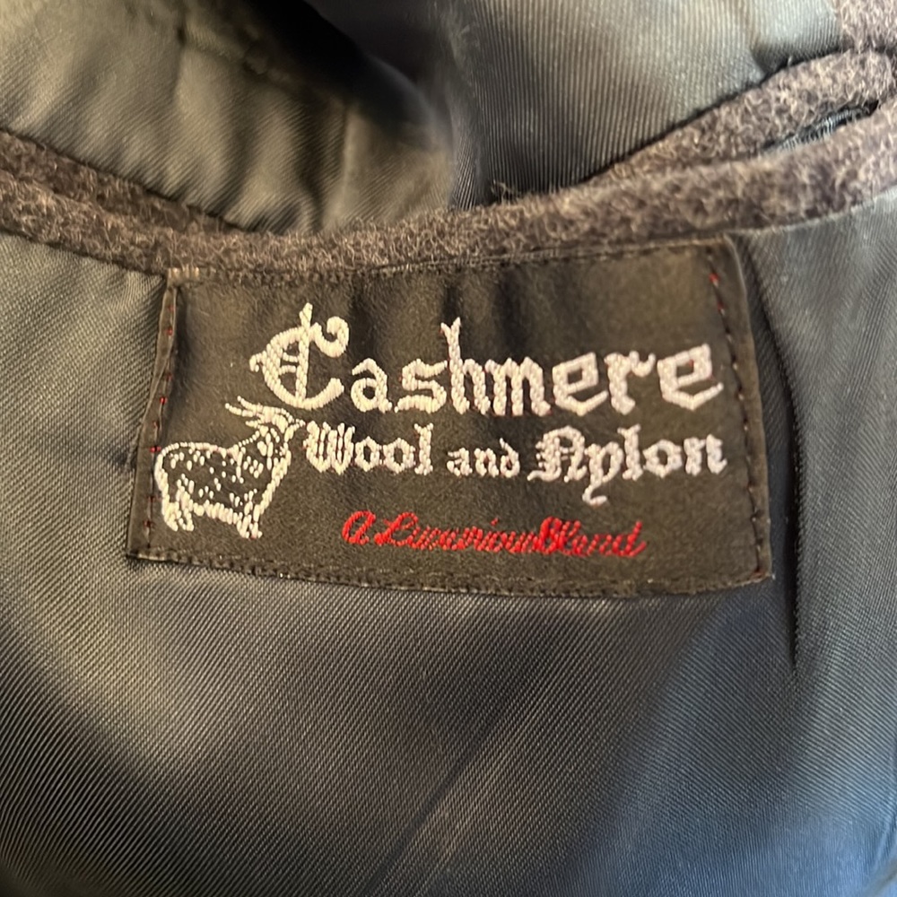 Herm Rassel Charcoal Gray Cashmere Wool & Nylon Mens Blazer Sz Xl Estimate - Picture 14 of 16